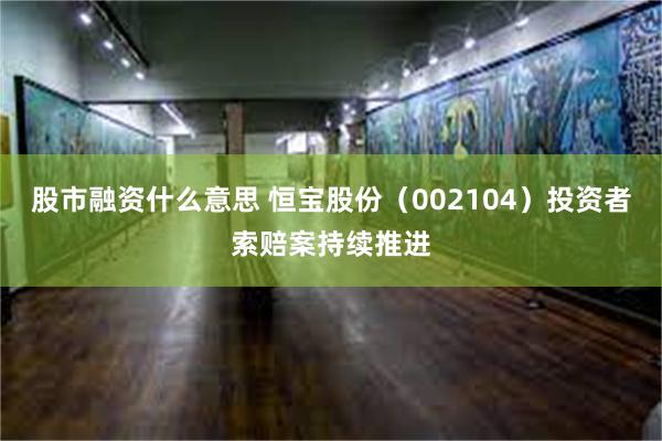 股市融资什么意思 恒宝股份（002104）投资者索赔案持续推进