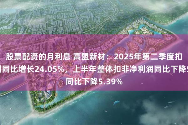 股票配资的月利息 高盟新材：2025年第二季度扣非净利同比增长24.05%，上半年整体扣非净利润同比下降5.39%