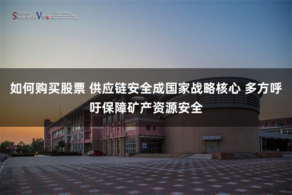 如何购买股票 供应链安全成国家战略核心 多方呼吁保障矿产资源安全